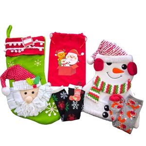 Festive Christmas Bundle- Stocking, Sock, Socks, and Christmas bag